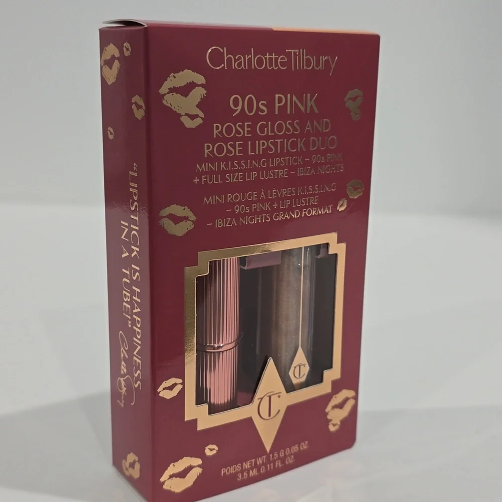 NIB ✅ Charlotte Tilbury 90's PINK - Rose Gloss & Rose Lipstick Duo